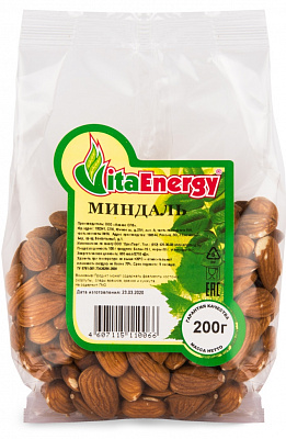 Миндаль сушеный Vita Energy 200 грамм